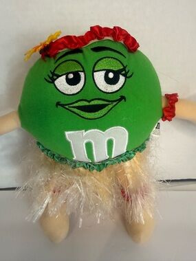 Green M&M's Posable hula Doll with Embroidered Logo